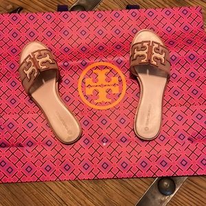 Tory Burch Women's Pink and Cream Sandals size 8.5